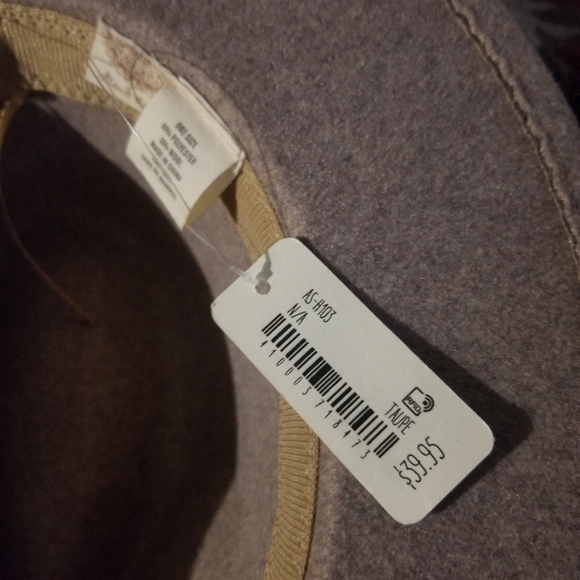 Altar'd State Fedora Hat Wool Wide Brim Gold Chain Festival Chic - Picture 4 of 5